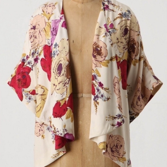 Anthropologie Odille Silk Floral Kimono - Picture 6 of 6